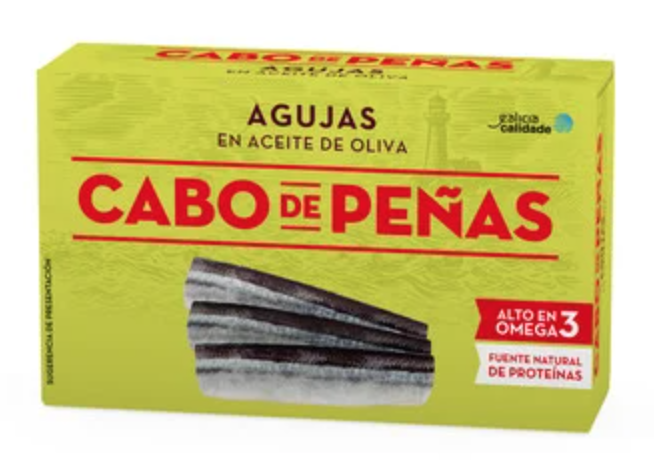 Salteado de verduras con agujas en conserva.